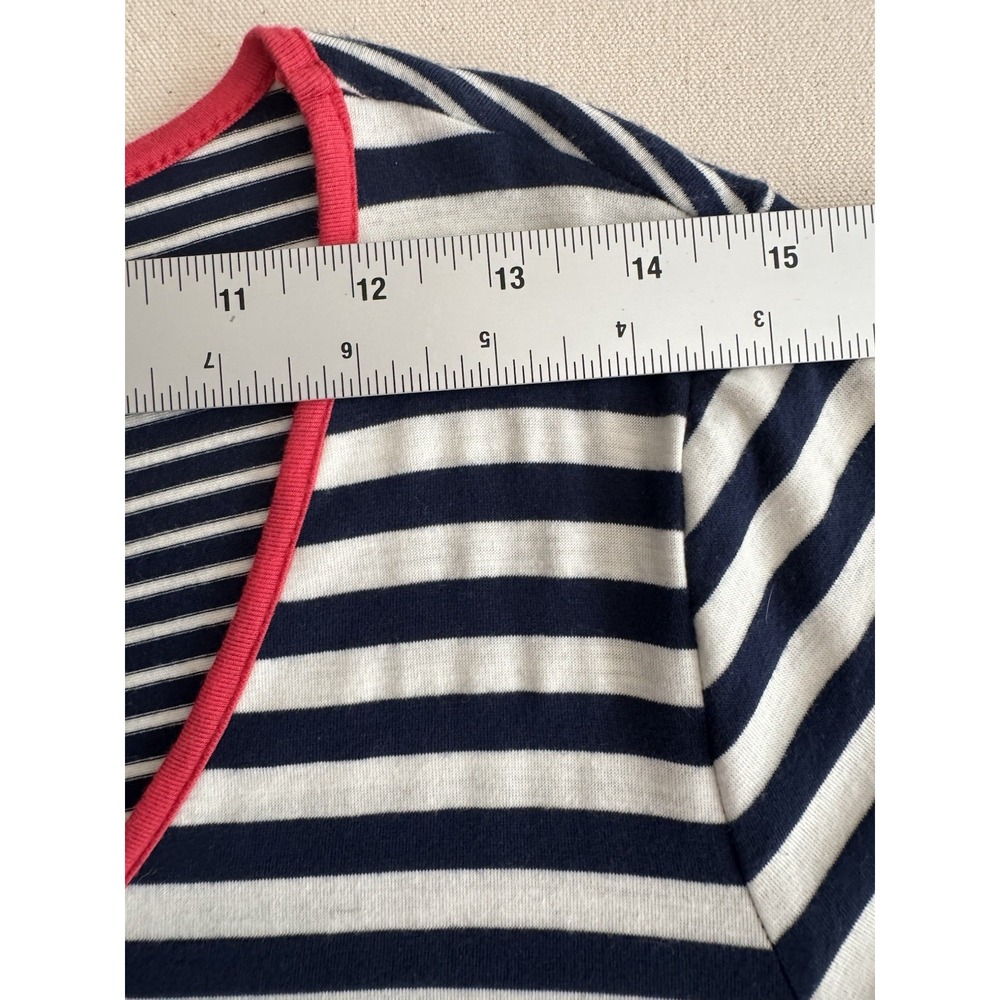 T-shirt Dress Small White Navy Short Sleeve Coastal Nautical Preppy Sporty - Picture 7 of 13